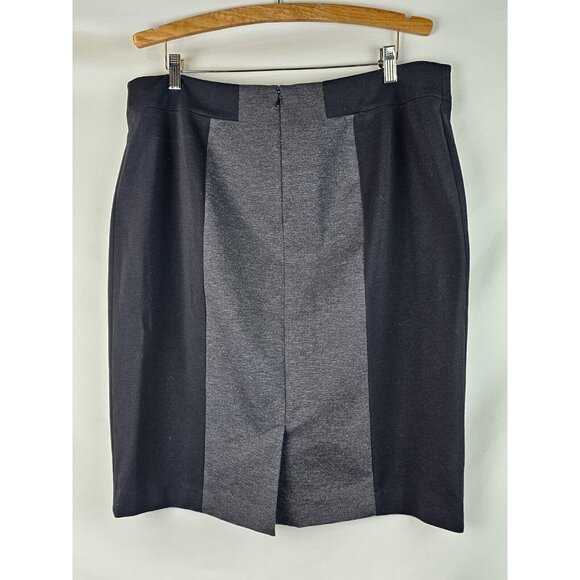 Sejour Women's Skirt Plus Size 16W Black Gray Pencil Skirt Back Slit - Picture 6 of 8